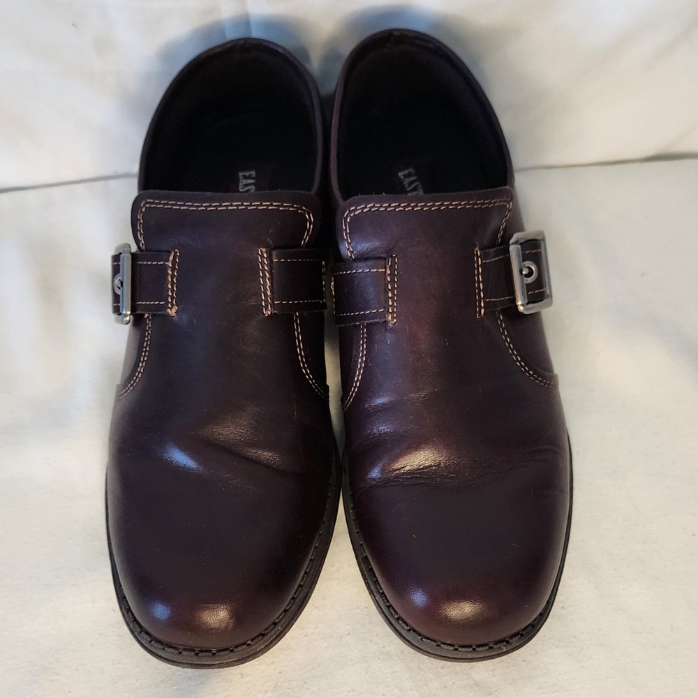 Eastland Leather Buckle Accent Clogs Comfort Shoes Brown Size 10 - Picture 2 of 6